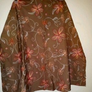 Embroidered Floral Skirt with Sequins